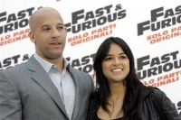 Vin Diesel y Michelle Rodriguez durante la promoción de la cinta en Roma